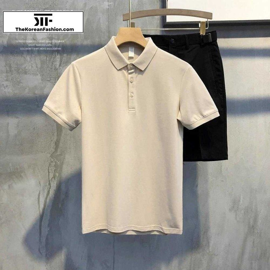 Casual Style Clothes The Korean Fashion | Basic Polo Slim-Fit T-Shirt