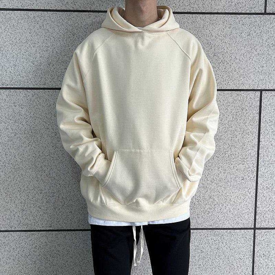 Clothing The Korean Fashion | Basic Raglan Hooded Velvet Sweater