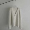 Clothing The Korean Fashion | Faux Mink Velvet V-Neck Knitted Cardigan