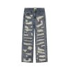 Clothing The Korean Fashion Jeans | Light Ripped Straight Jeans Blue