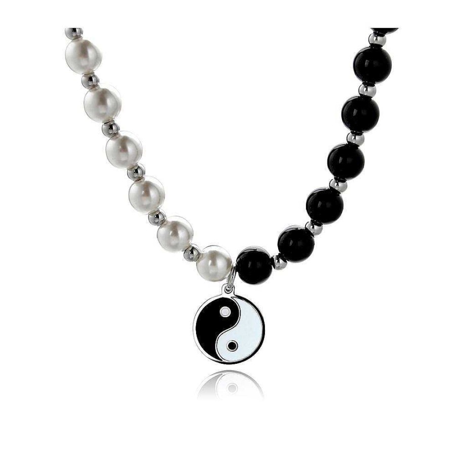 Accs & Bags & Shoes The Korean Fashion | Tai Chi Pearl Necklace Black And White