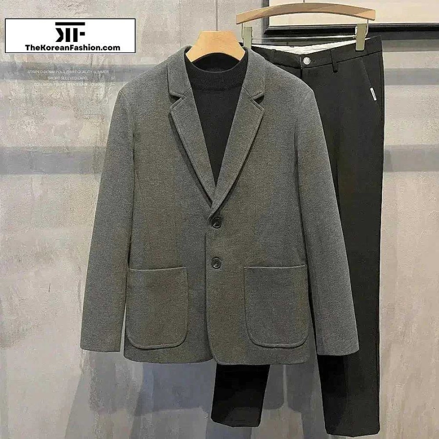 Casual Style Clothes The Korean Fashion | Casual Wool Suit Jacket