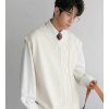 Clothing The Korean Fashion | White V-Neck Knit Vest Apricot