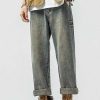 Clothing The Korean Fashion Jeans | Washed Wide-Leg Jeans Blue