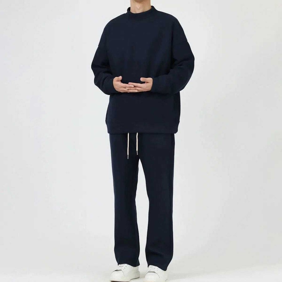 Clothing The Korean Fashion | Half Turtleneck Velvet Sweatshirt