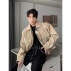 Clothing The Korean Fashion | Leather Pu Pocket Bomber Jacket