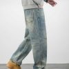 Clothing The Korean Fashion Jeans | Light Wide Leg Jeans Blue