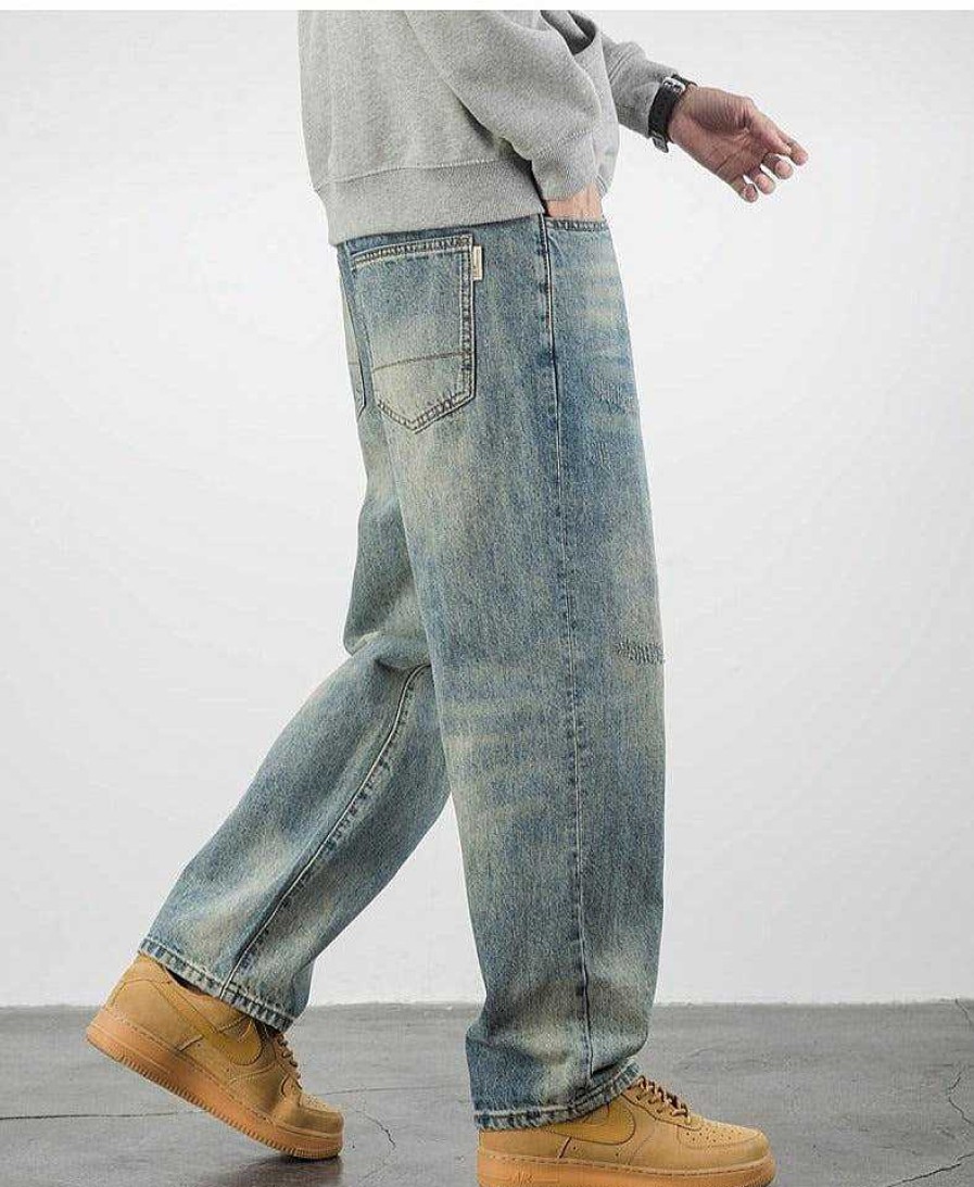 Clothing The Korean Fashion Jeans | Light Wide Leg Jeans Blue