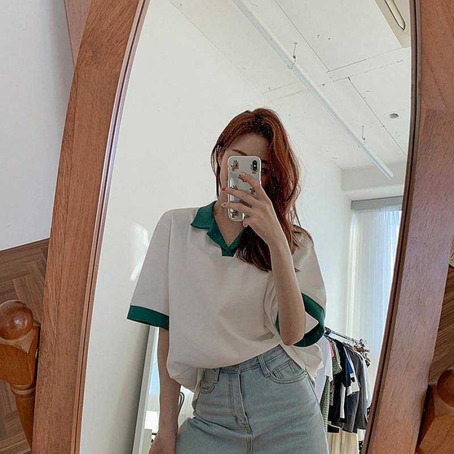 Clothing The Korean Fashion | Short-Sleeved Polo Shirt