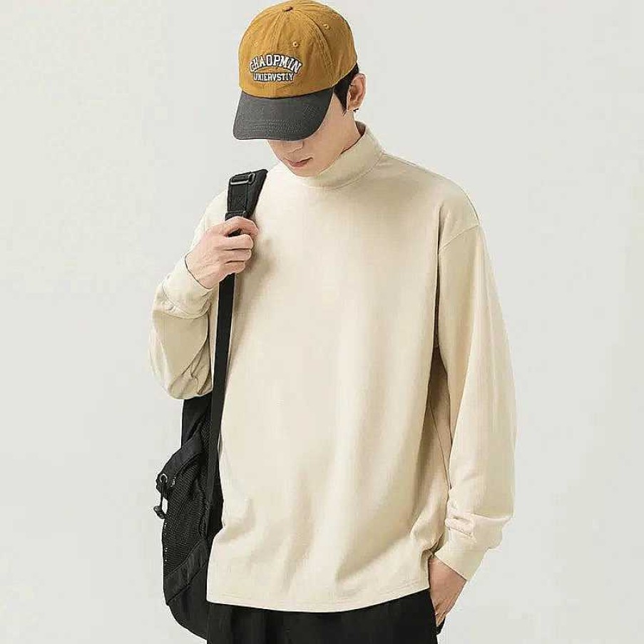 Clothing The Korean Fashion | Turtleneck Velvet Sweatshirt