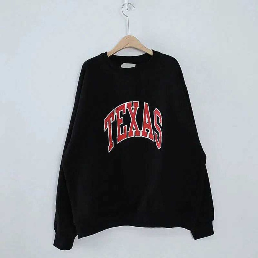 Clothing The Korean Fashion | Round Neck Printed Sweatshirt