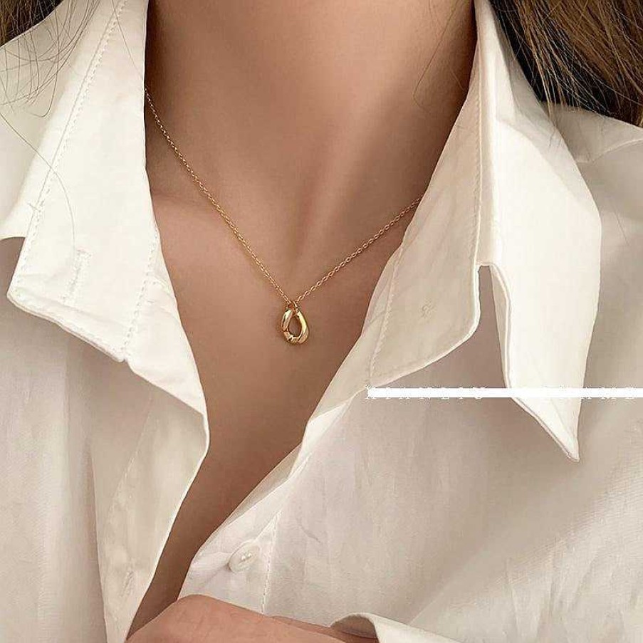 Women The Korean Fashion Necklaces | Twisted Metal Geometry Necklace