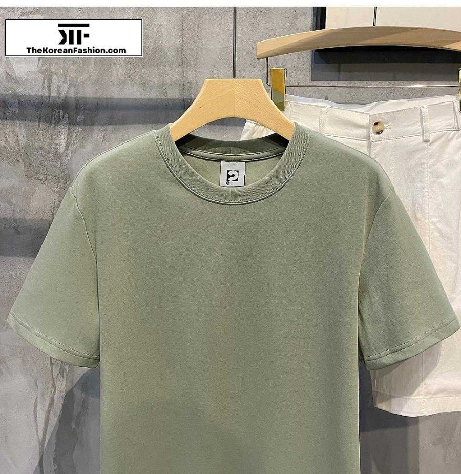 Casual Style Clothes The Korean Fashion | 280G Soft Cotton Short-Sleeved Shirt Cotton Basic Tee