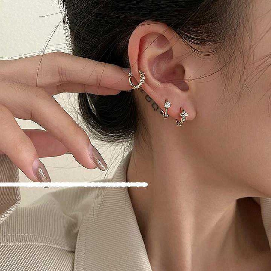 Women The Korean Fashion Earrings | Three-Piece Zircon Earrings