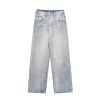 Clothing The Korean Fashion Jeans | Washed Light Drape Wide-Leg Jeans Blue