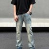 Clothing The Korean Fashion Jeans | Slim-Fit Splash-Ink Flared Jeans