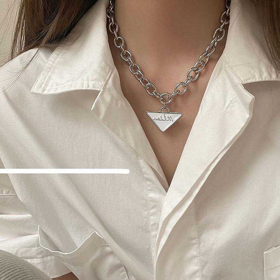 Women The Korean Fashion Necklaces | Triangle Pendant Necklace