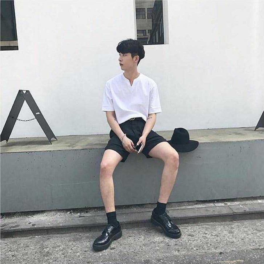 Clothing The Korean Fashion | V-Neck T-Shirt