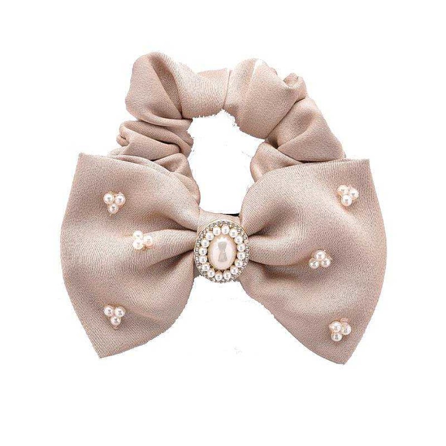 Women The Korean Fashion Hair Accessories | Pearl Bow Scrunchies