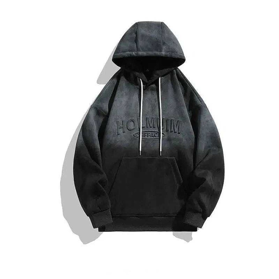 Clothing The Korean Fashion | Gradient Three-Dimensional Letter Hooded Sweatshirt