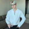 Clothing The Korean Fashion | Long Sleeve V Neck Office Shirt