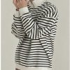 Clothing The Korean Fashion | Half-Height Zipper D Sweatshirt Stripe