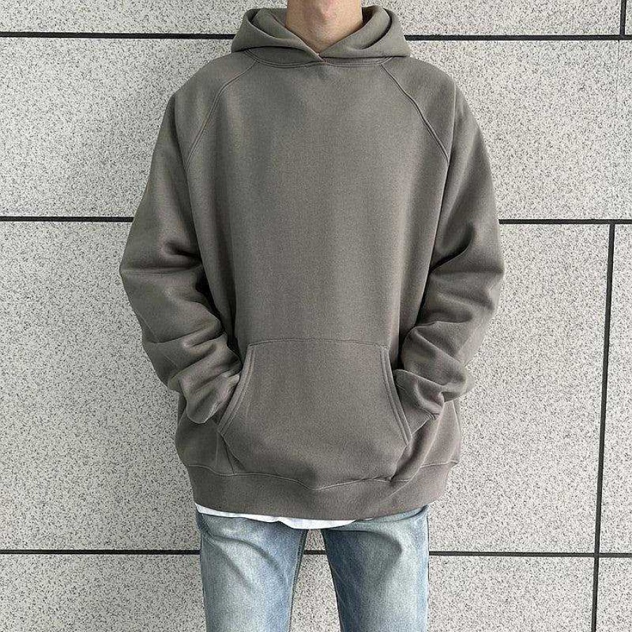 Clothing The Korean Fashion Slim Fit | Basic Raglan Hooded Velvet Sweater