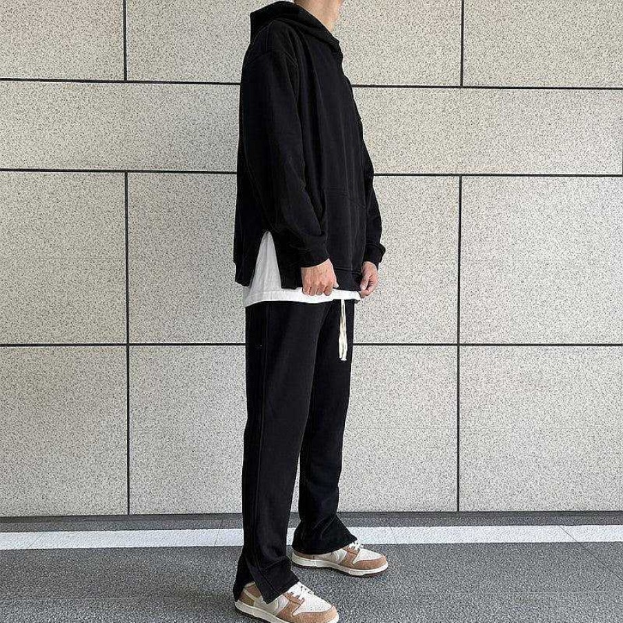 Clothing The Korean Fashion | Oversize Side Slit Hooded Sweater