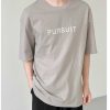 Clothing The Korean Fashion | Letter Embroidered Short-Sleeved T-Shirt