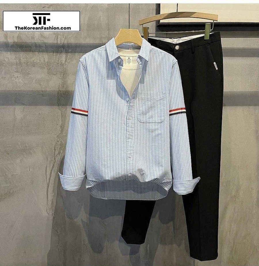 Casual Style Clothes The Korean Fashion | Striped Button Down Formal Shirt