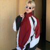 Clothing The Korean Fashion | Color Block Nylon Jacket Red