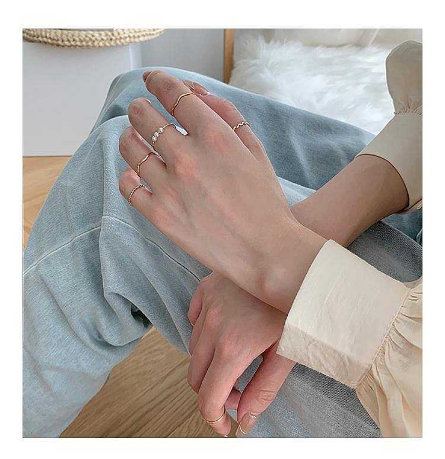 Women The Korean Fashion Rings | Five-Piece Thin Circle Ring