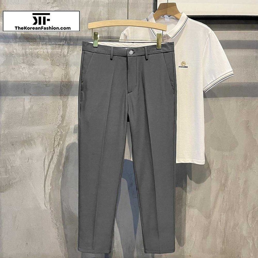 Casual Style Clothes The Korean Fashion | British Style Cropped Drape Pants