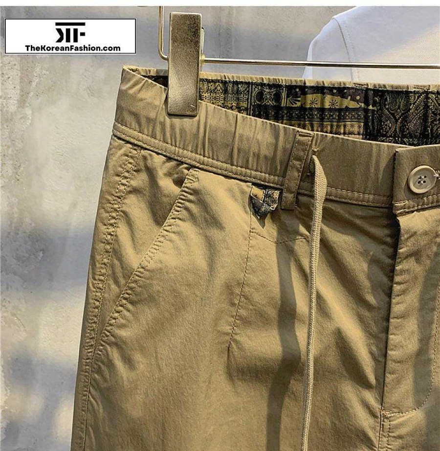 Casual Style Clothes The Korean Fashion | Breathable Lace-Up Slim Elastic Waist Pants