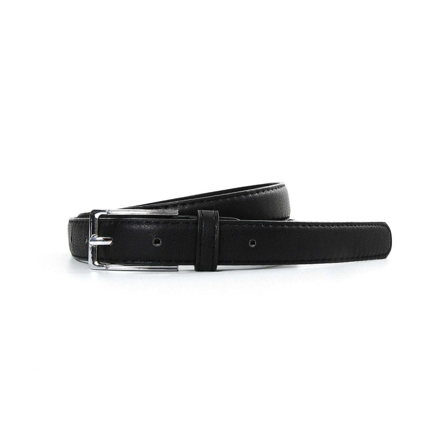 Accs & Bags & Shoes The Korean Fashion | Rectangular Buckle Leather Belt Black