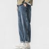 Clothing The Korean Fashion Jeans | Straight Dark Washed Jeans Blue