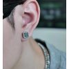 Accs & Bags & Shoes The Korean Fashion | Square Diamond Stud Earrings Green