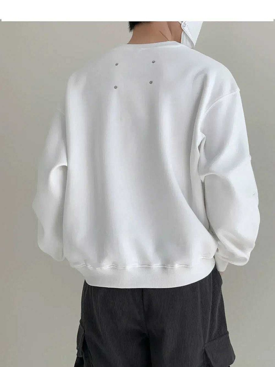 Clothing The Korean Fashion | Solid Color Round Neck Sweatshirt