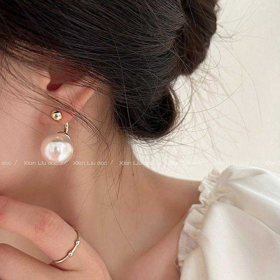 Women The Korean Fashion Earrings | Pearl Gold Earrings Pearl Earrings