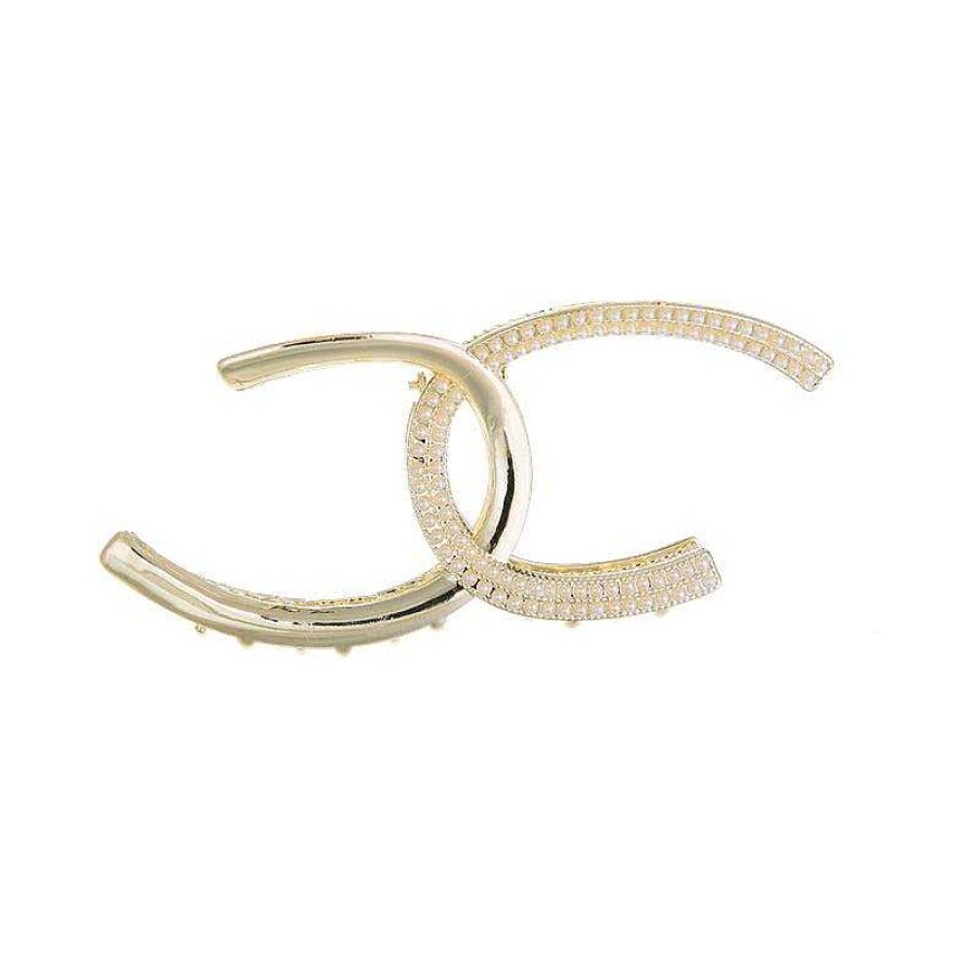 Women The Korean Fashion Hair Accessories | Double C Hair Clip Gold