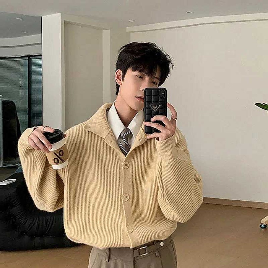 Clothing The Korean Fashion | Turtleneck Lapel Knitted Cardigan