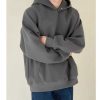 Clothing The Korean Fashion | Woolen Sweatshirt With Kangaroo Pocket