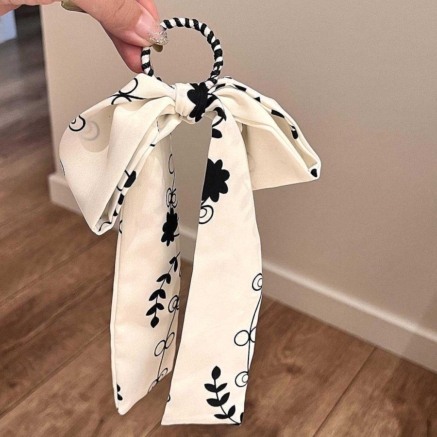 Women The Korean Fashion Hair Accessories | Silk Scarf Bow Hair Tie