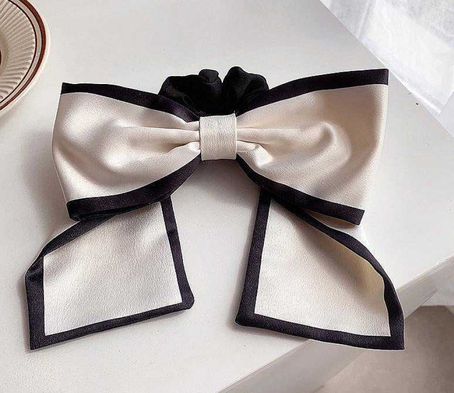 Women The Korean Fashion Hair Accessories | Bow Scrunchies White