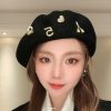 Women The Korean Fashion Hair Accessories | Winter Painter Hat Black