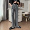 Clothing The Korean Fashion Jeans | Retro Smoke Gray Straight Jeans Black