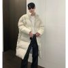 Clothing The Korean Fashion | Stand Collar Puffer Jacket With Scarf