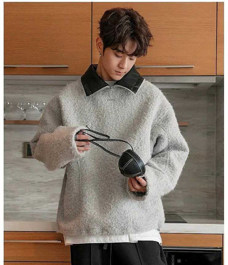 Clothing The Korean Fashion | Woolen Lapel Wool Pullover