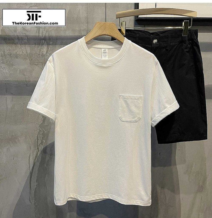 Casual Style Clothes The Korean Fashion | Basic T-Shirt With Pocket