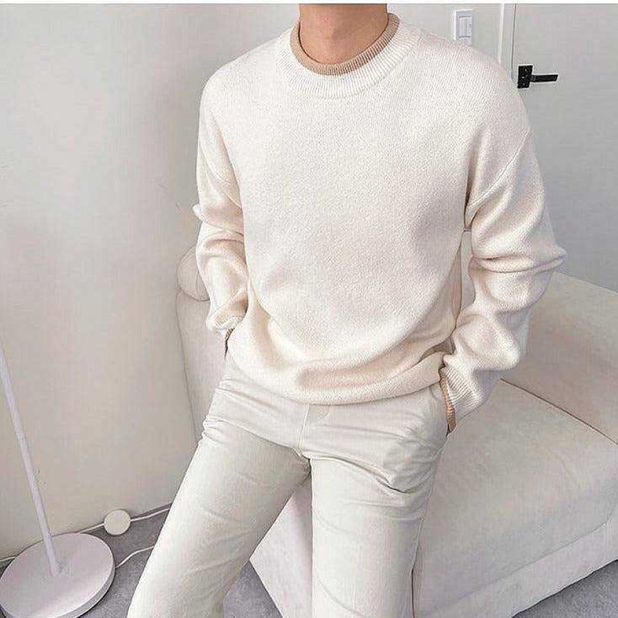 Clothing The Korean Fashion | Long -Sleeved Knitted Bottom Shirt